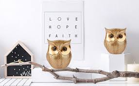 Sculpture Chouette Décorative pour Intérieur