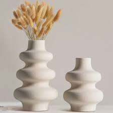 Vases Ronds en Céramique Beige - Élégance et Style
