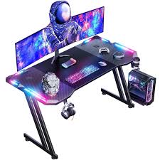 HLONONE Plateau Informatique Ergonomique avec Porte Gobelet - Idéal pour Led Bureau Gaming