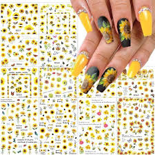 Stickers Autocollants Tournesol pour la Décoration des Ongles