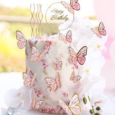 Papillons Décoration pour Gâteau d'Anniversaire