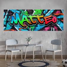 Tjapalo® Personnalisé Grafitti - Décoration Unique pour la Chambre d'Ado Garçon