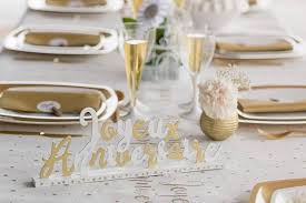 Centre Lettre Joyeux Anniversaire Métallique - Décoration de Table Festive