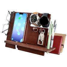 Organisateur Original pour Téléphone et Montre - Idéal pour un Cadeau de Bureau
