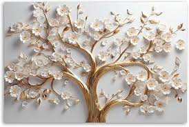 Feeby Décoration Artistique : Tableau Relief Botanique