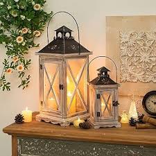 Lanterne Bougie Rustique en Bois - Élégance Vintage pour Votre Décor