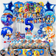 SABAN Décoration Anniversaire Soni - Fêtez avec Sonic