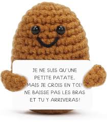 Plaque Positive 'Petite Patate' Tricotée pour Anniversaire