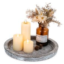 Plateau Décoratif Bougie en Bois pour une Ambiance Chaleureuse