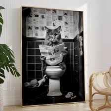 Toile Murale Motif Blanc Toilettes - Décoration Élégante pour WC