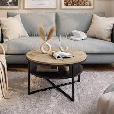 Table Basse Ronde Industrielle de Lukmebel - Élégance et Praticité