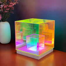 Lampe Multicolore Acrylique Transparent - Décoration Personnalisée