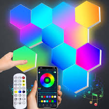 Applique Télécommande Hexagonales LED pour un Éclairage Gaming