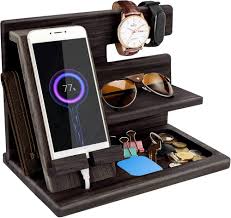 Organisateur Multifonctionnel Noir Marron - Le Cadeau Idéal pour les Hommes