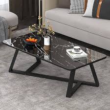 Décoration Rectangulaire Imitation pour une Table Basse Contemporaine