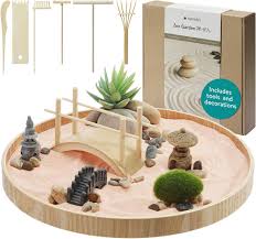 Navaris Jardin Zen Miniature Artificielles - Accessoire Japonais pour Décoration