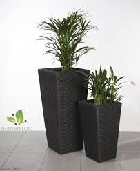 Pot de fleurs extérieur en synthétique anthracite Gartenfreude