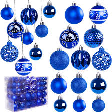 Boules de Décoration de Noël en Bleu - Ensemble de 100 Pièces