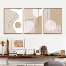 Tableau Beige Minimaliste Géométrique - Élégance Contemporaine