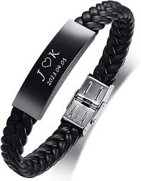 Bracelet Gravure Personnalisé pour Homme - Cadeau Idéal d'Anniversaire