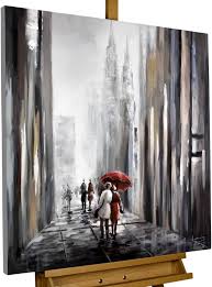 KunstLoft® Tableau Peinture Acrylique Damoureux - Élégance Moderne