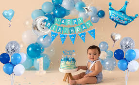 TOLOYE Bleu Anniversaire Décoration 1 - Célébrez le premier anniversaire de votre garçon !