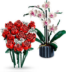 Bouquet de Roses et Orchidées LEGO - Éclat et Élégance