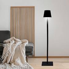 Lampadaire Batterie Métal Noir - Élégance et Praticité