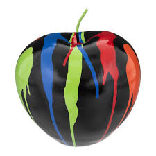 Pomme Décorative en Résine Noire - Élégance et Style