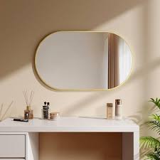 Miroir Ovale Doré 60x100 - Élégance et Chic