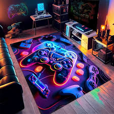 Tapis Antidérapant Graffiti Flanelle pour Chambre Gaming Adolescent
