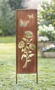 Plaque Décorative en Métal - Papillons Finition Rouille